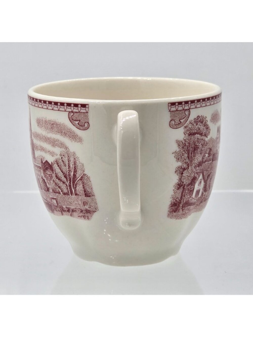 Johnson Brothers Old Britain Castles Pink Flat Cup Saucer Set Kenilworth Castle - Picture 5 of 10
